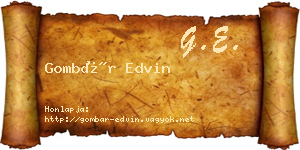 Gombár Edvin névjegykártya